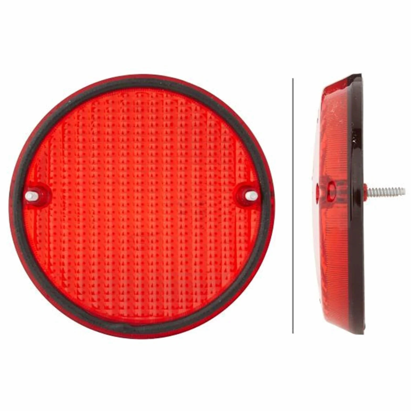 HELLA 2NE 001 423-011 Lampy przeciwmgłowe tylne - Halogen - 12V / 24V - okrągły - Oprawa - ADR/GGVS/ECE - Kolor szkła reflektora: czerwony - Wtyczki: Wtyk płaski - z tyłu/z lewej/z prawej