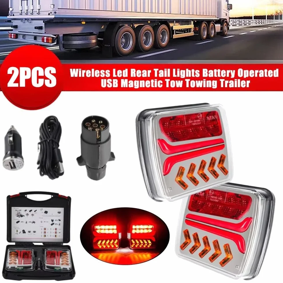 Bezprzewodowe tylne światła przyczepy magnetyczne 12-24 V deska holownicza zestaw lamp tylnych LED R65