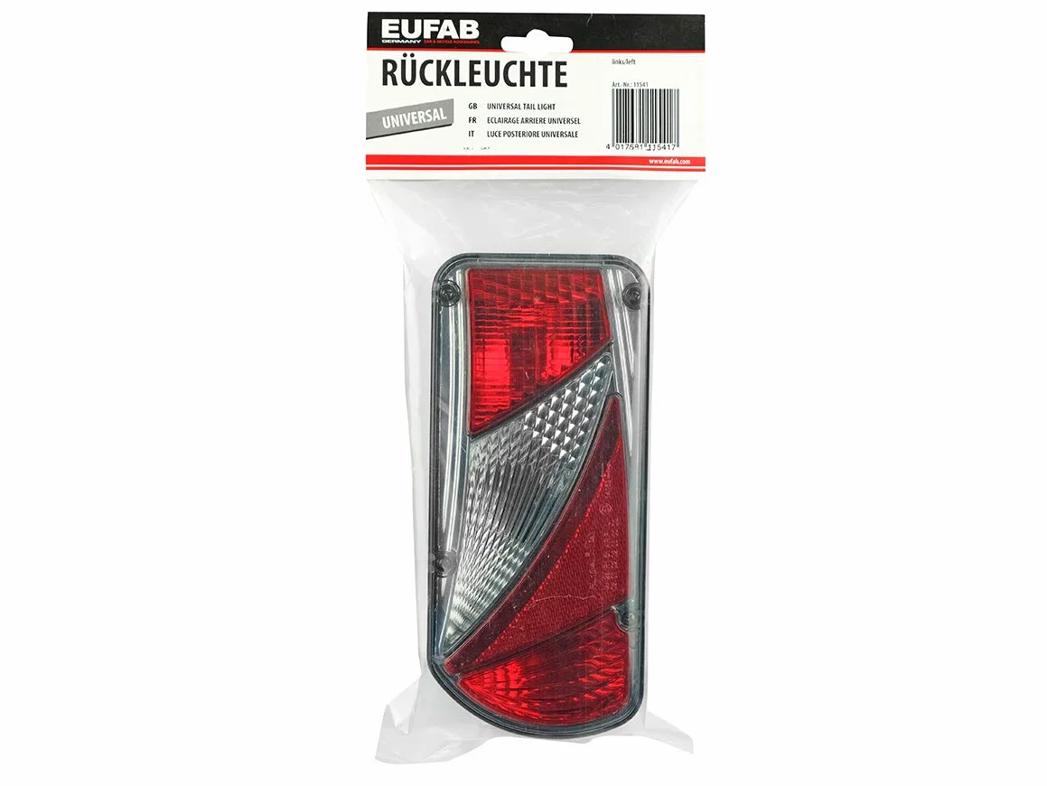 EUFAB 11541 Zapasowa lampa tylna lewa kompletna do bagażnika rowerowego EUFAB i LAS od 2014 r