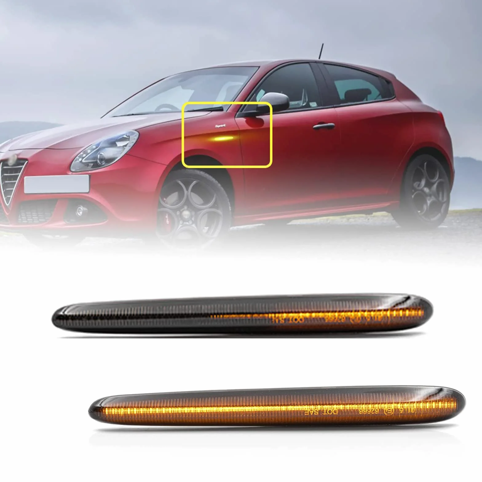 Dynamiczne światła kierunkowskazów Led na lata 2010-2020 A.lfa R.omeo Giulietta Hatchback typ 940 sekwencyjny boczny znacznik kierunkowskaz lampa repeater przydymiona soczewka