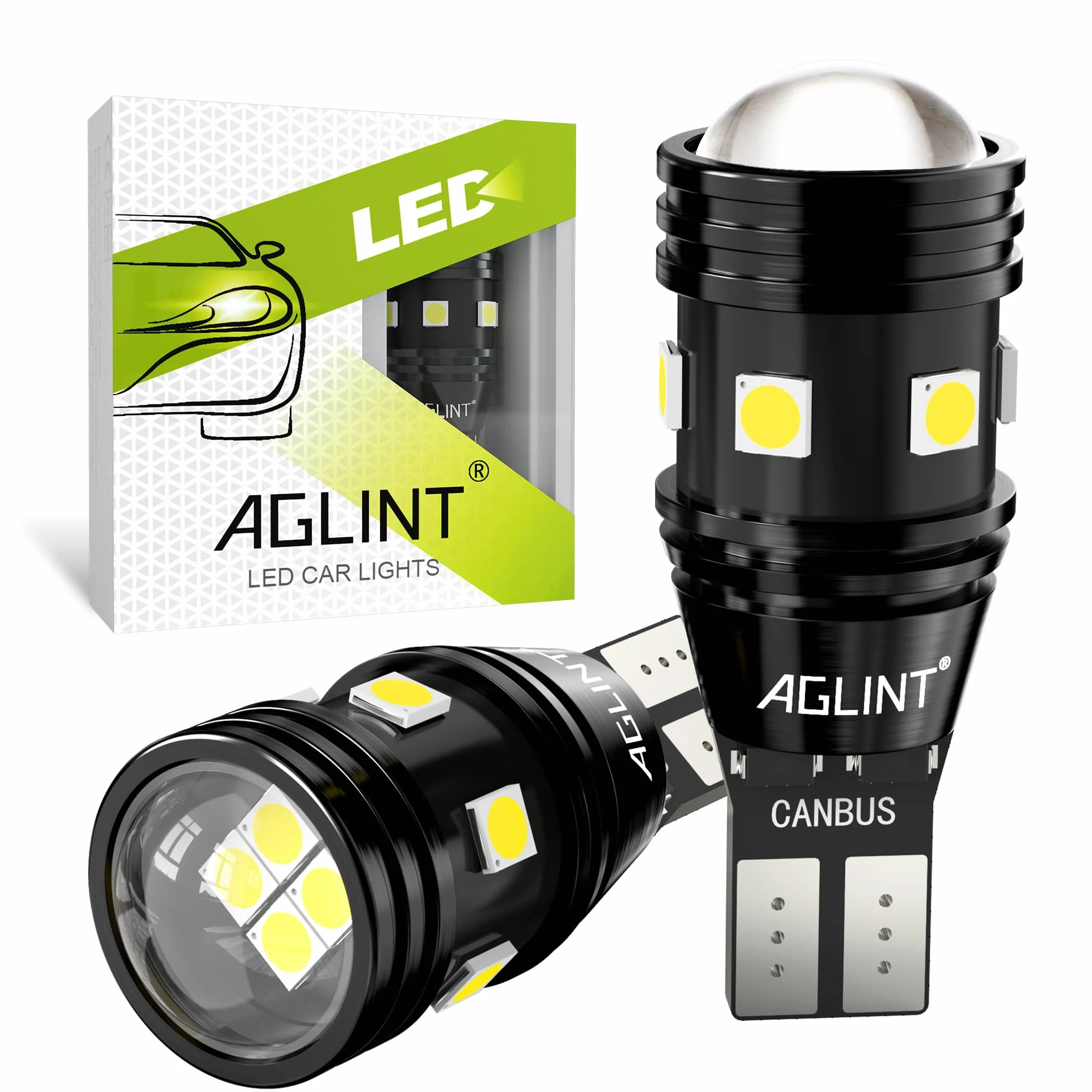 Żarówki LED W16W, bez błędów Canbus, bardzo jasne 3030 10SMD T15 921 912 955 do świateł cofania tylnych tylnych świateł postojowych 12 V 24 V 6500 K Xenon biały zestaw 2 szt