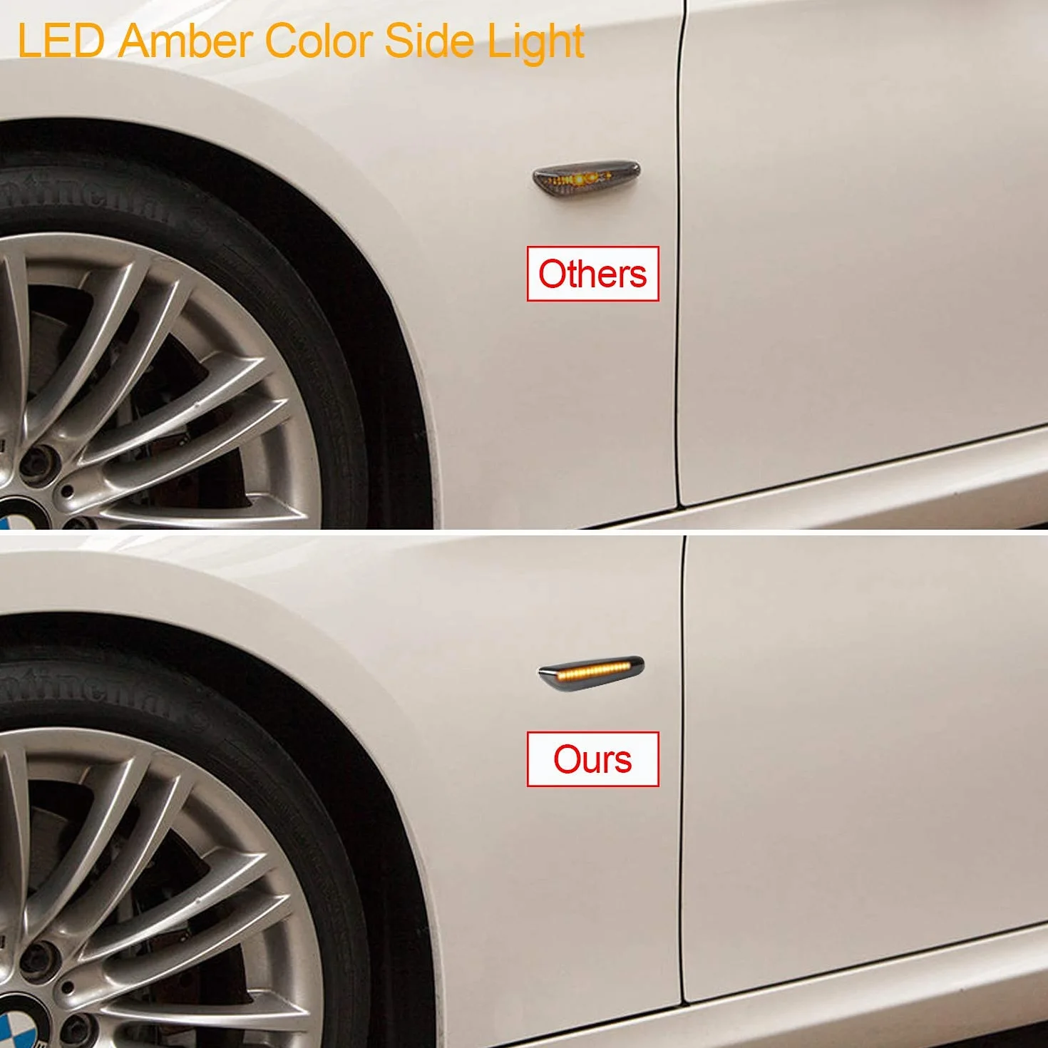 OZ-LAMPA LED kierunkowskazy boczne dla BMW E90 E91 E92 E93 E60 E61 E81 E82 E87 E88 E84 E83 E53 E46 E36, bursztyn 18 SMD kierunkowskazy boczne LED, dynamiczny kierunkowskaz boczny
