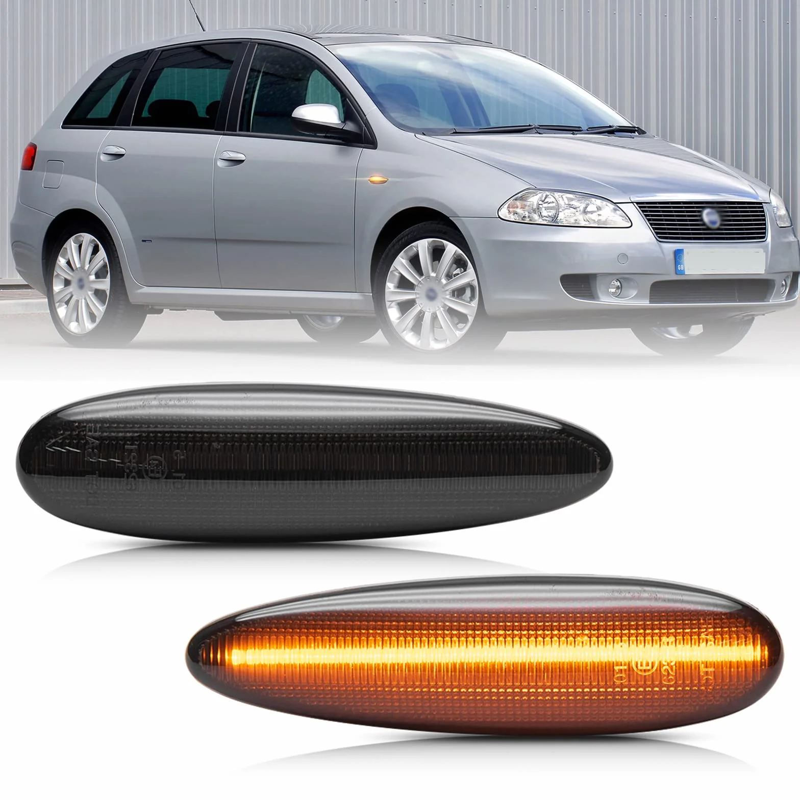 Kierunkowskazy boczne LED, kierunkowskazy do fiata Bravo, Brava HGT 95-01, Croma MK2 05-10, Palio 02-06, Marea, Gaza, Albea, przydymione soczewki, boczny kierunkowskaz, lampa