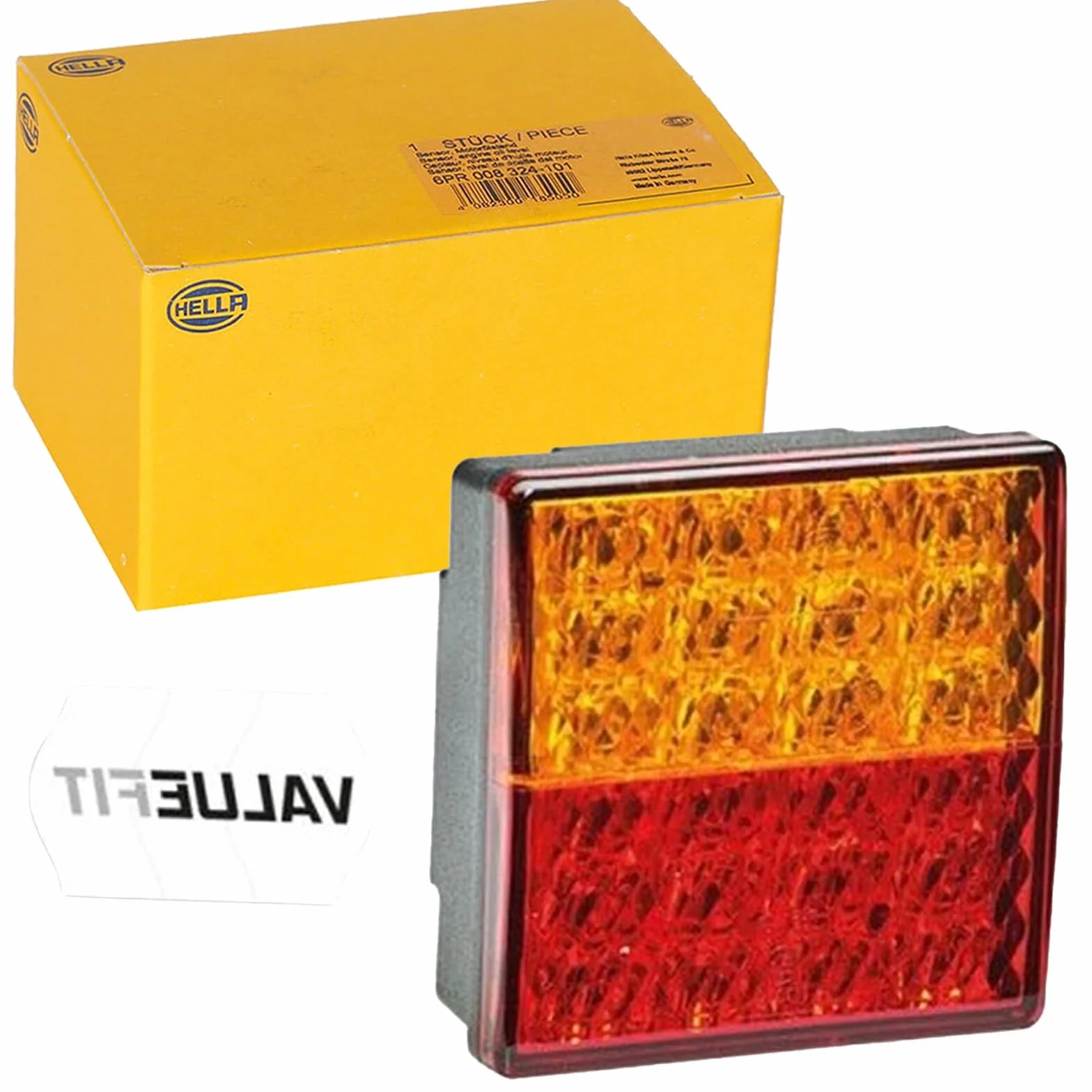 HELLA VALUEFIT Lampa tylna zespolona - LED - 24V - Oprawa/przykręcany - ECE - Kolor szkła reflektora: czerwony/żółty - Wtyczki: otwarte końcówki kabla - z lewej/z prawej - 2SD 357 029-101