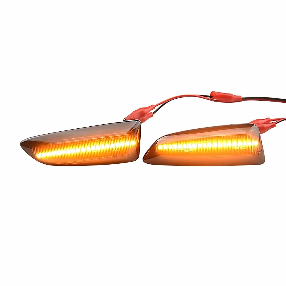 LED dynamiczny włączony kierunkowskaz boczny błotnik lampa obrysowa Kompatybilny z O-pel Vau-xhall As-tra J K Cros-sland X Gran-dland C (Czarny(Zaktualizowana wersja))
