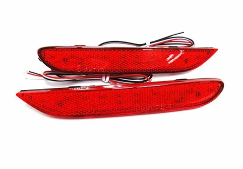 2x czerwone soczewki tylnego zderzaka reflektor LED przeciwmgielne tylne światło stop hamowania DRL do 2014-2021 Qashqai Pathfinder X-Trail Leaf Q50 Q30 QX30 QX80