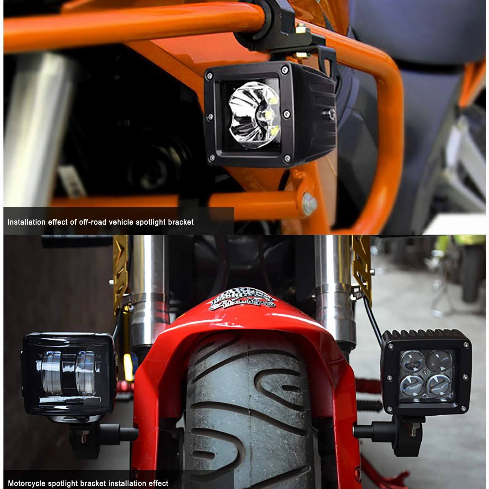 QIMEI-SHOP Uchwyt do lamp roboczych, uniwersalny uchwyt 19-32 mm, do przedniego pałąka ochronnego, samochodów terenowych, samochodów ciężarowych, motocykli, łodzi, 2 sztuki
