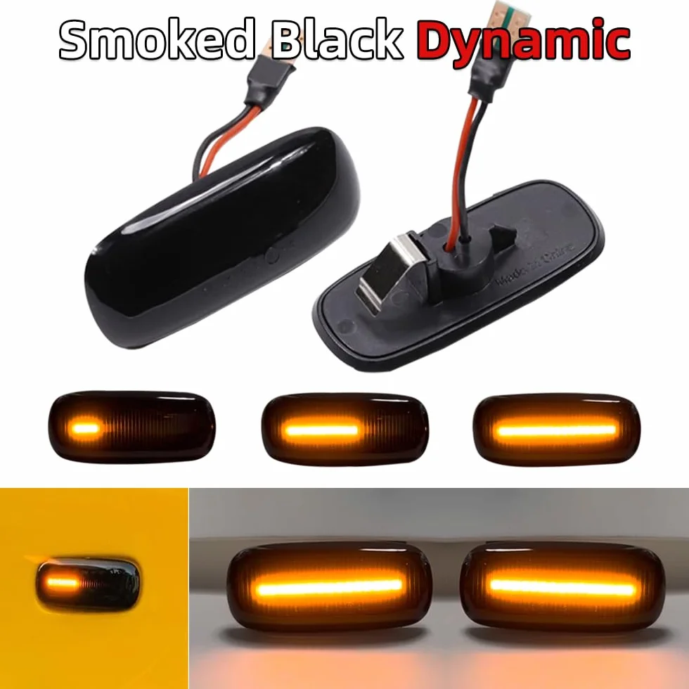 Dynamiczny kierunkowskaz boczny LED do Audi A3 S3 8L 2000-2003 A8 D2 1999-2002 TT 8N 2000-2006 (przydymiony czarny)