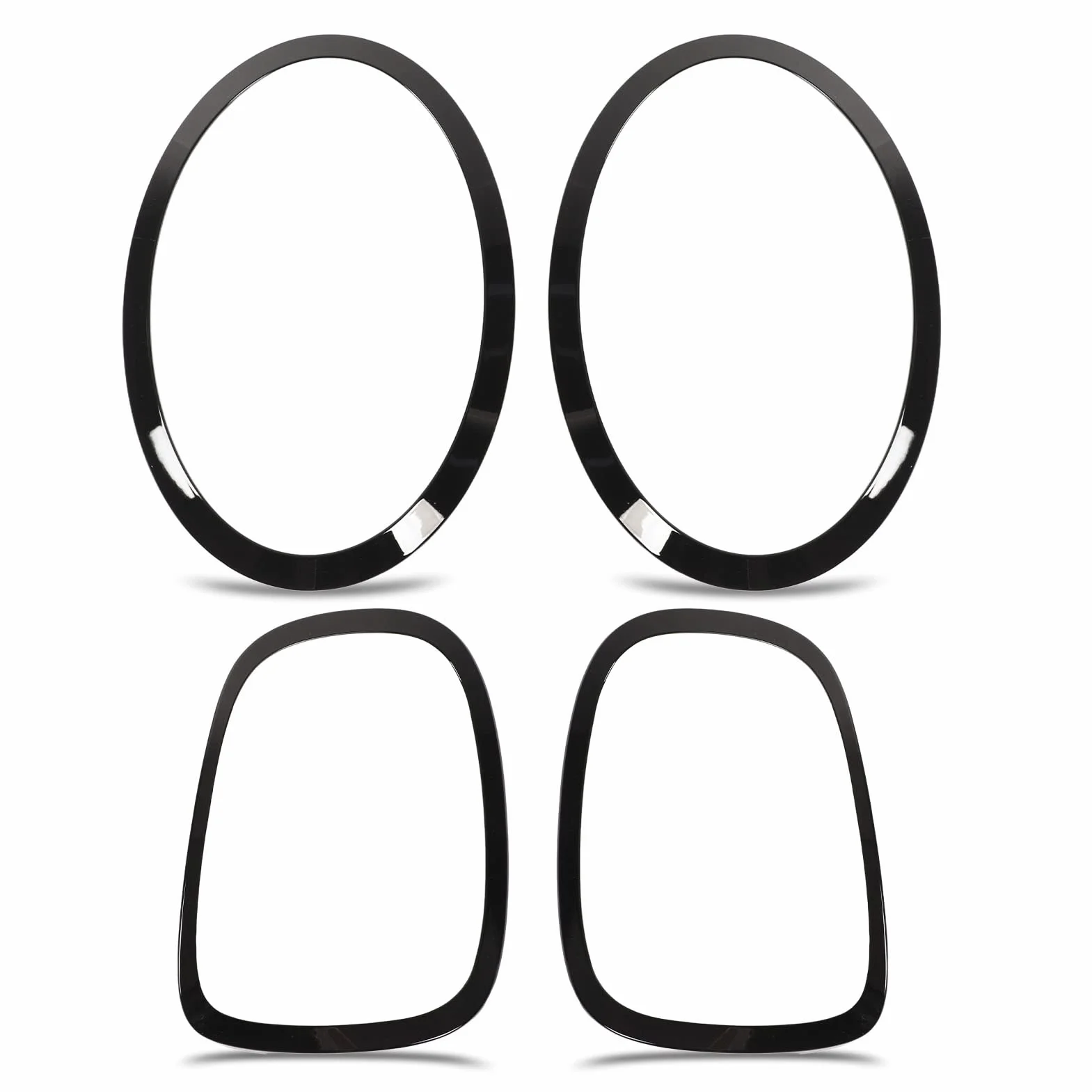 Błyszcząca Czarna Ramka Reflektora, Ramka Tylnego światła, Rama Tylnego światła do F55 F56 F57 Mini S JCW 2014-2022 z Wytrzymałego Materiału ABS PP