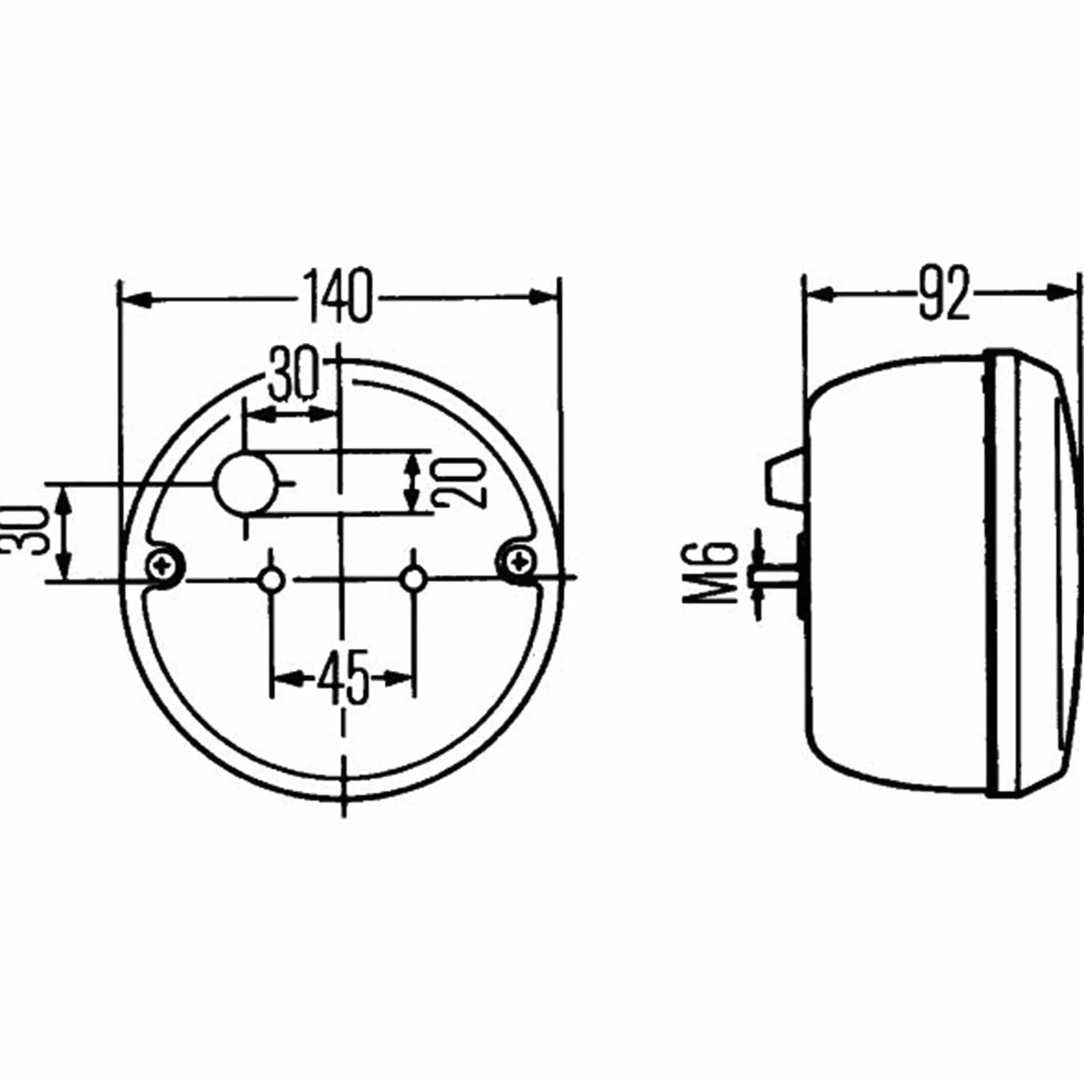 HELLA 2NE 001 423-011 Lampy przeciwmgłowe tylne - Halogen - 12V / 24V - okrągły - Oprawa - ADR/GGVS/ECE - Kolor szkła reflektora: czerwony - Wtyczki: Wtyk płaski - z tyłu/z lewej/z prawej