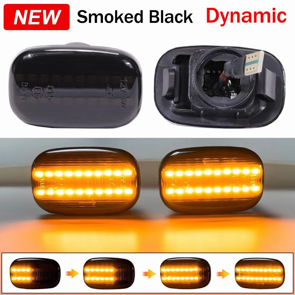 Światła LED kierunkowskazy do T-oyota Corolla RAV4 Prius Yaris Camry Vios Hilux Allex Avensis Celica Supra Mk4 dynamiczny znacznik boczny (czarny)