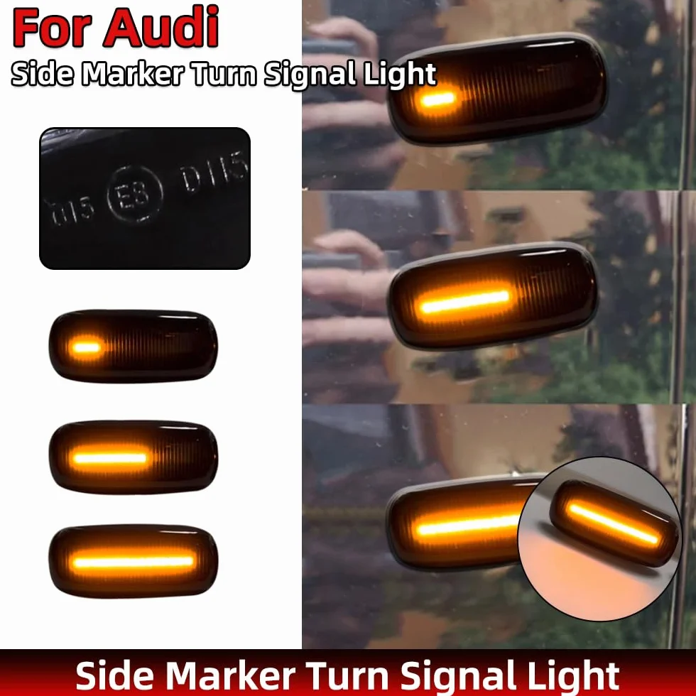 Dynamiczny kierunkowskaz boczny LED do Audi A3 S3 8L 2000-2003 A8 D2 1999-2002 TT 8N 2000-2006 (przydymiony czarny)