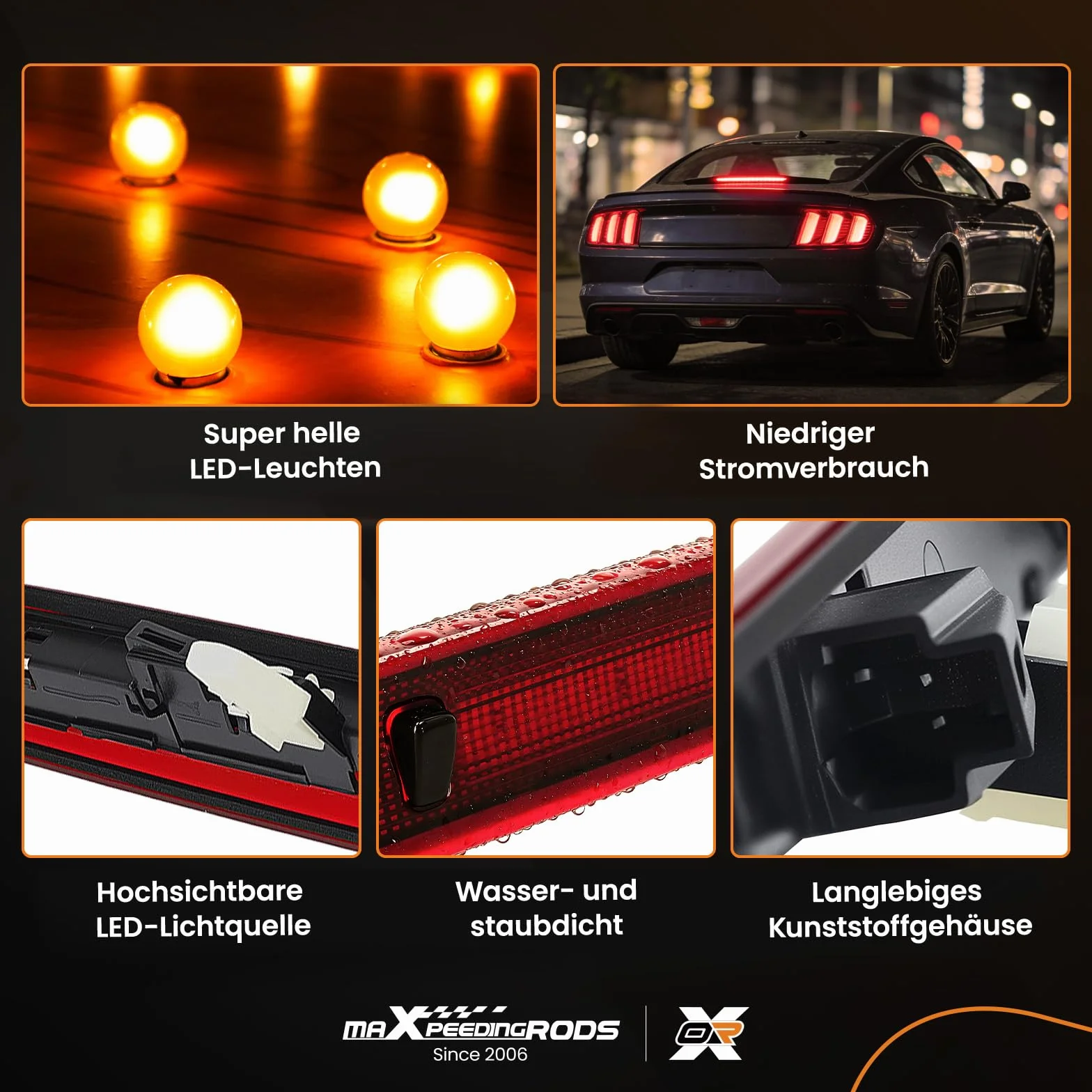 maXpeedingrods Trzecia 3. Światło hamowania światło hamowania do A3 S3 RS3 Sportback 2004-2012 LED światło hamowania środek 3. światło hamowania 8P4945097 8P4945097C