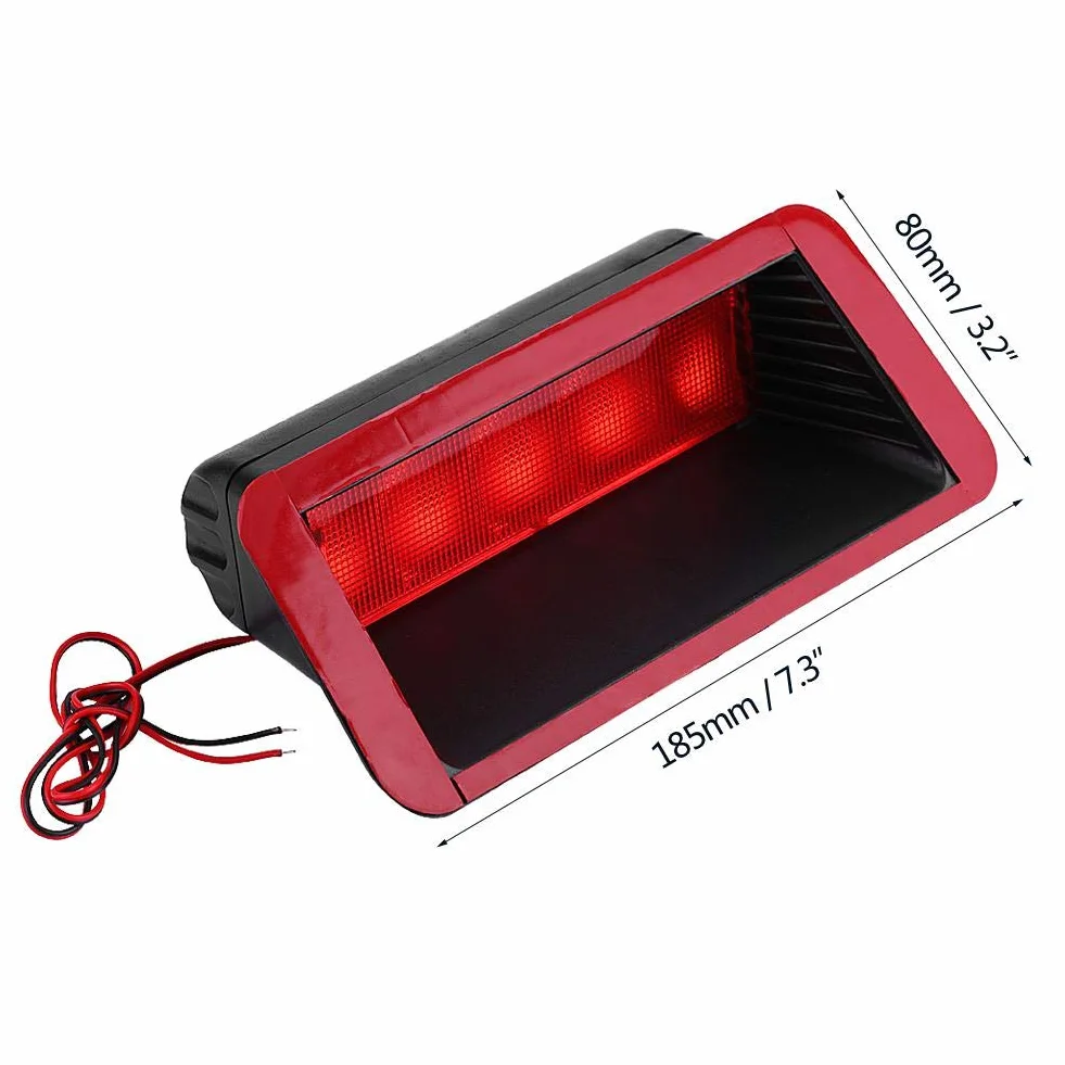 Światło hamowania, trzecie światło stopu Fydun 5 LED 12 V Universal Car, wysoko zamontowane tylne trzecie światło stopu 3?