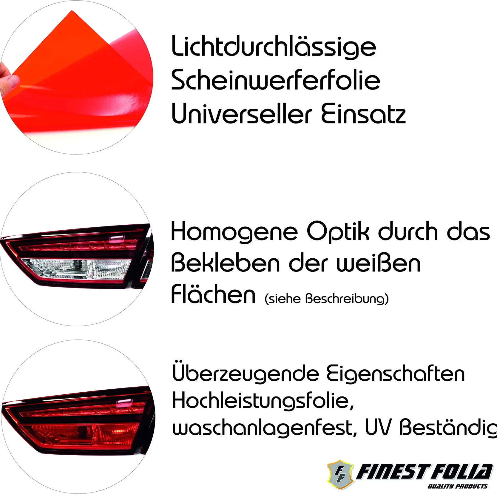 Finest Folia folia na tylne światła zestaw folii (czerwona, E90 limuzyna C013)
