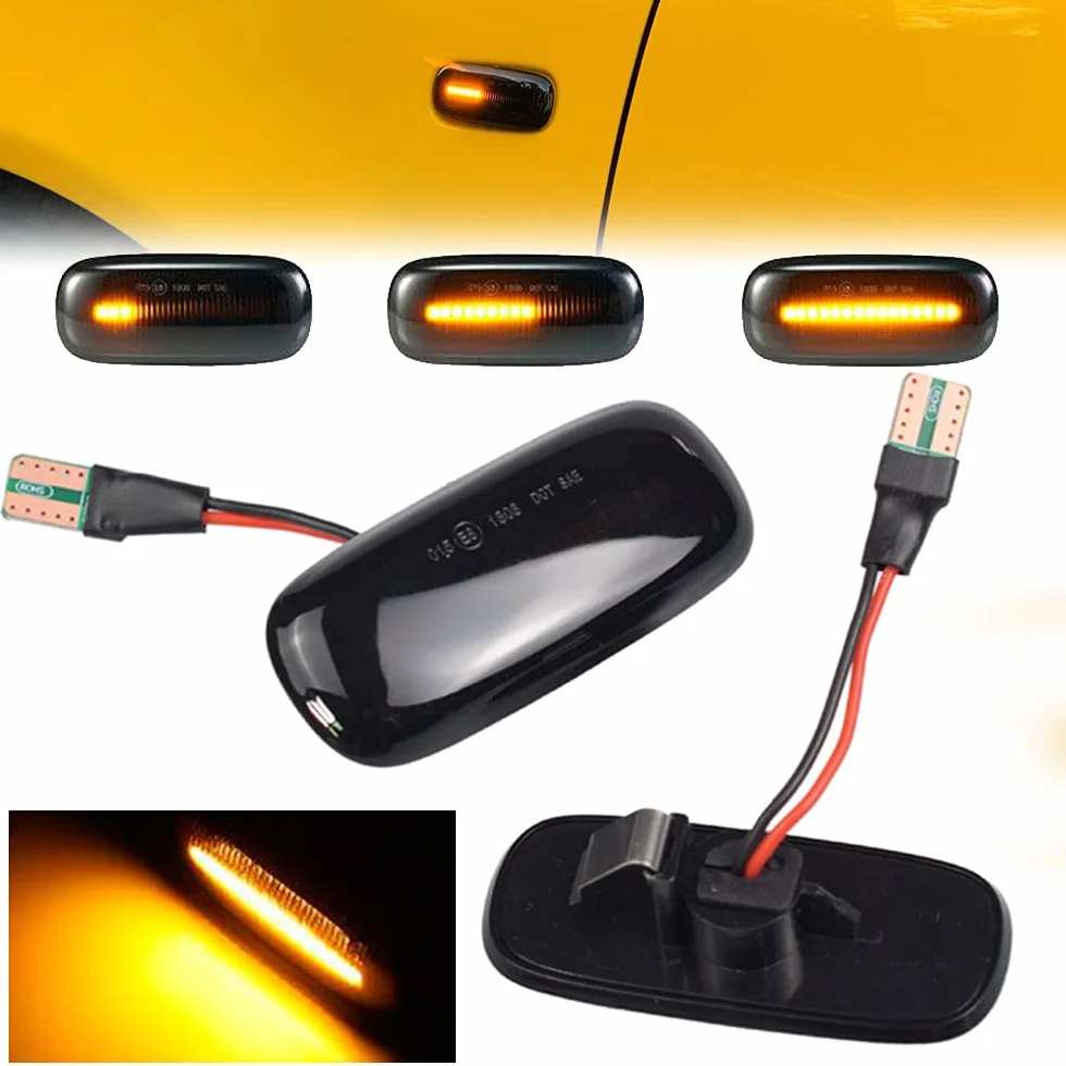 Dynamiczny kierunkowskaz boczny LED do Audi A3 S3 8L 2000-2003 A8 D2 1999-2002 TT 8N 2000-2006 (przydymiony czarny)