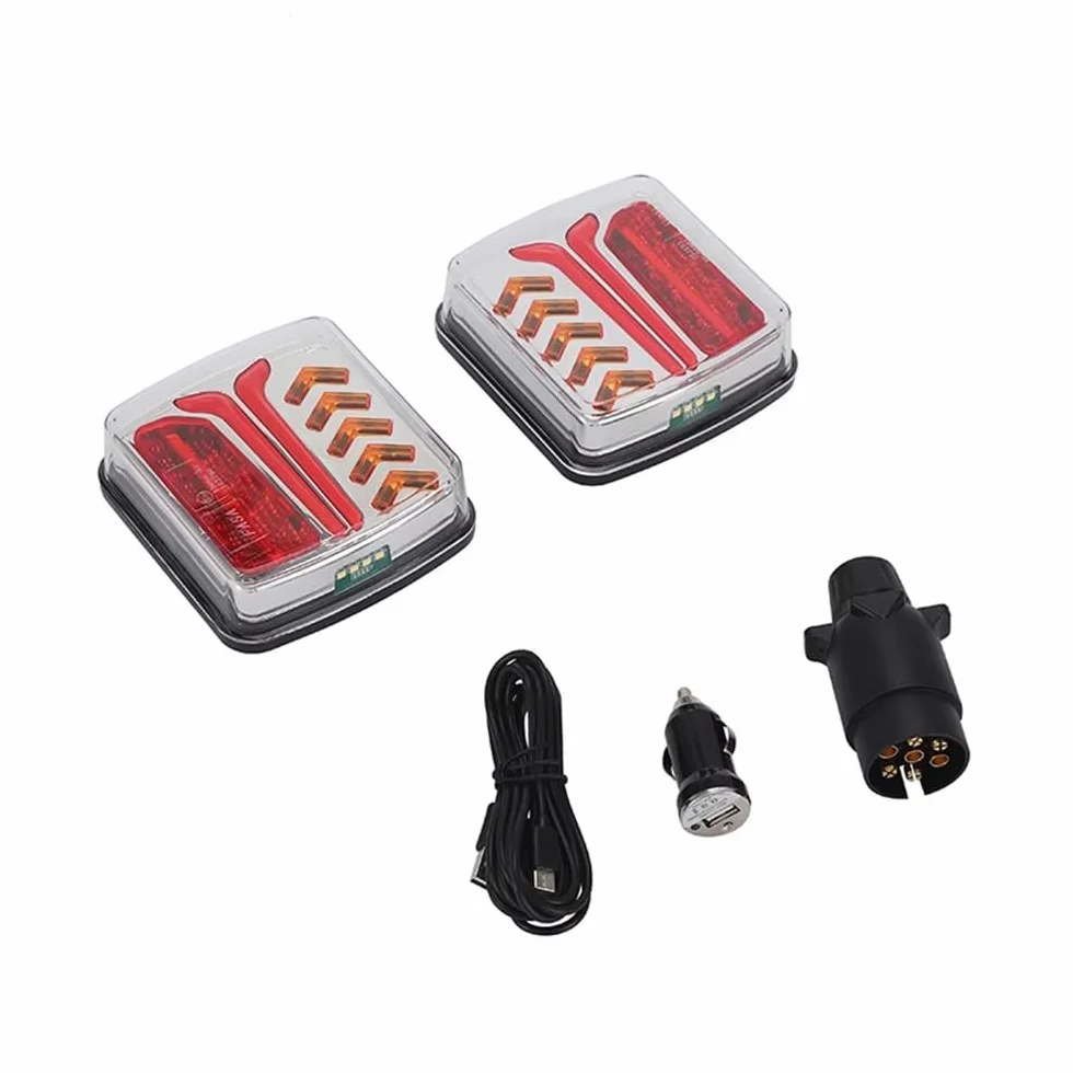 Bezprzewodowe tylne światła przyczepy magnetyczne 12-24 V deska holownicza zestaw lamp tylnych LED R65
