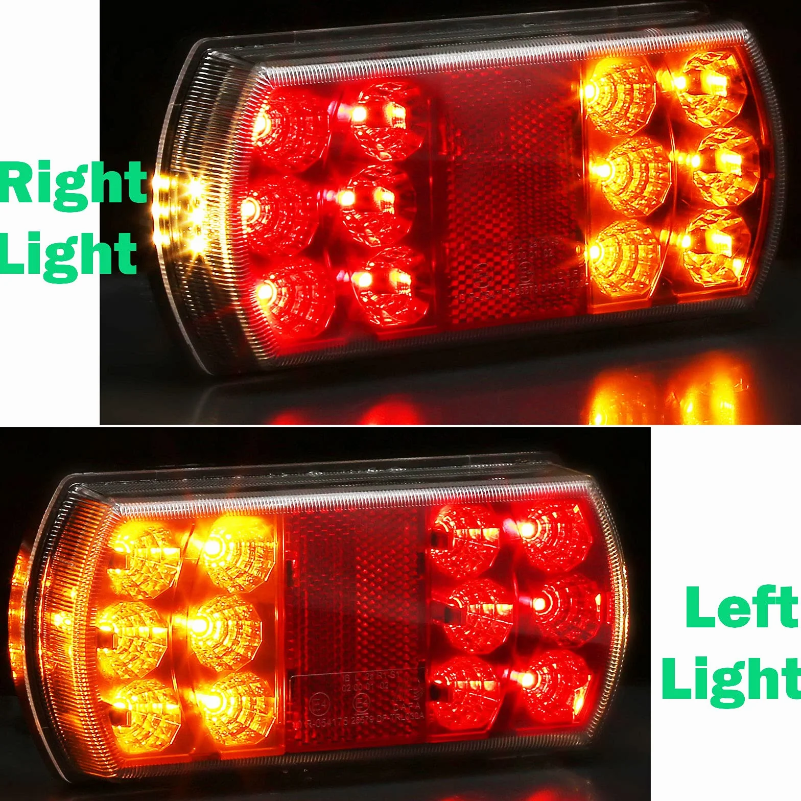 2 szt. 12/24 V LED tylne światła do przyczepy, 4 funkcje + reflektor, światła przyczepy 12 V, tylne światła LED, lampki kontrolne tablicy rejestracyjnej, wodoodporne, zanurzalne do kampera