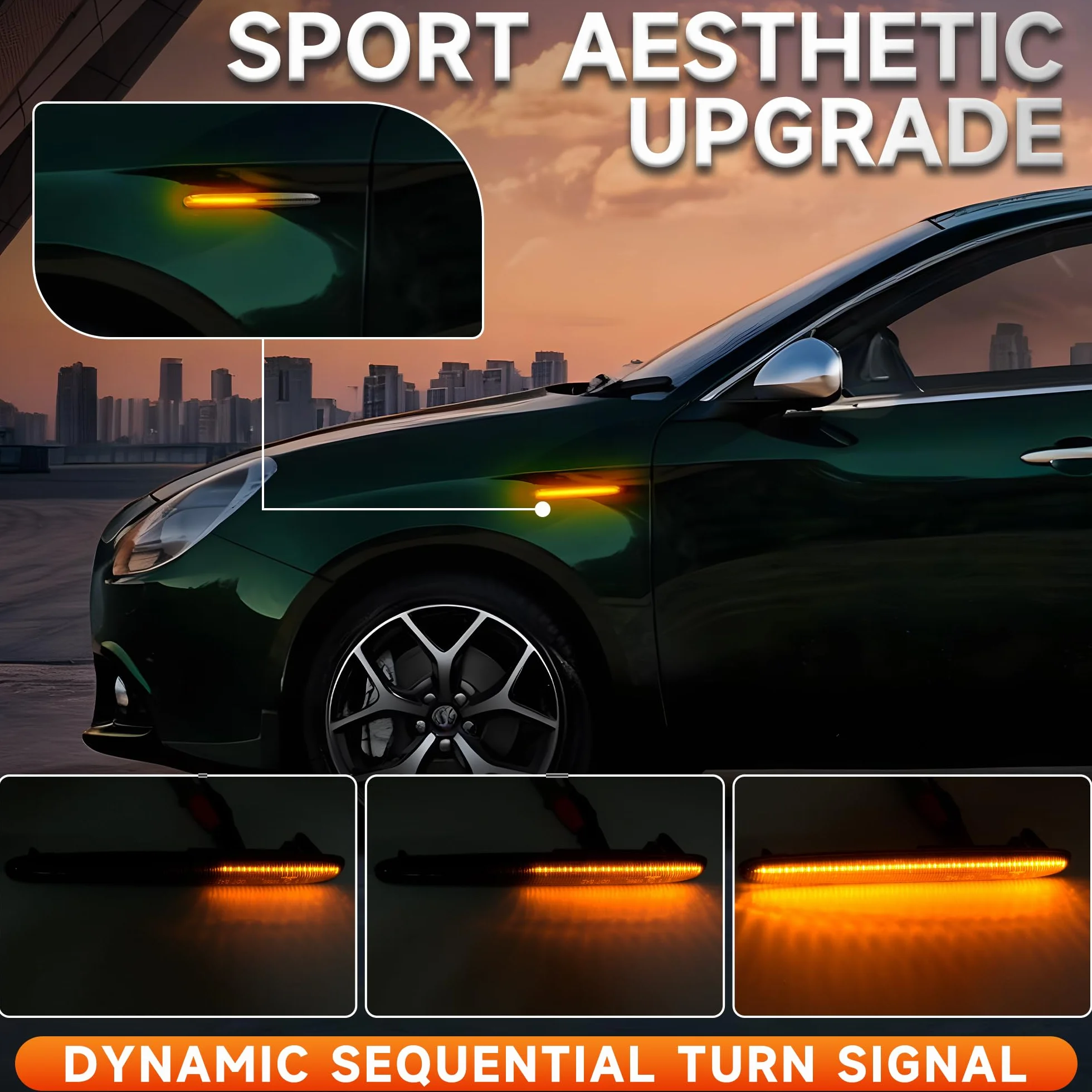 Dynamiczne światła kierunkowskazów Led na lata 2010-2020 A.lfa R.omeo Giulietta Hatchback typ 940 sekwencyjny boczny znacznik kierunkowskaz lampa repeater przydymiona soczewka